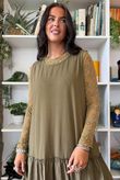Love Lace Body Skim Top Olive